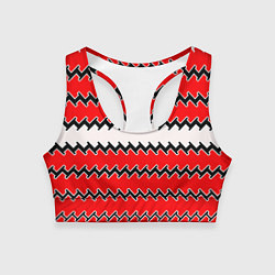 Топик спортивный женский White and red stripes, цвет: 3D-принт