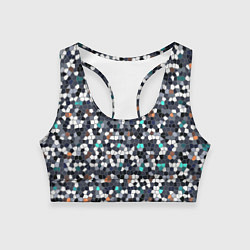 Женский спортивный топ Мозаика серый