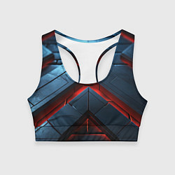 Женский спортивный топ Объемная плитка с красным свечением