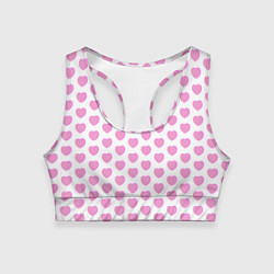 Топик спортивный женский Нежные розовые сердечки, цвет: 3D-принт