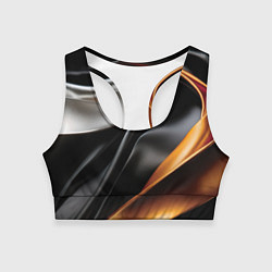Топик спортивный женский Черная и оранжевая материя, цвет: 3D-принт