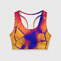 Женский спортивный топ Плиты разломы сепия негатив