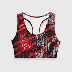 Женский спортивный топ Железный череп и красные линии