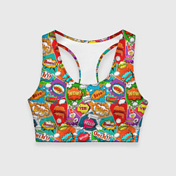 Женский спортивный топ Bang Boom Ouch pop art pattern