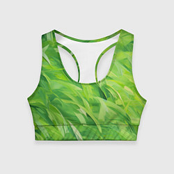 Топик спортивный женский Зеленые мазки, цвет: 3D-принт