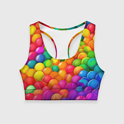 Женский спортивный топ Радужные пупырки