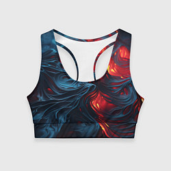 Топик спортивный женский Яркая волнистая абстракция, цвет: 3D-принт