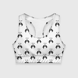 Женский спортивный топ Panda love - pattern