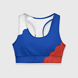 Топик спортивный женский Триколор диагональный волнистый, цвет: 3D-принт