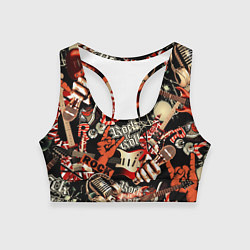 Женский спортивный топ Рок патерн