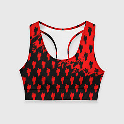 Топик спортивный женский Billie Eilish pattern music steel, цвет: 3D-принт