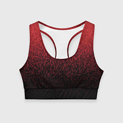 Топик спортивный женский Градиент мозаика красно-чёрный, цвет: 3D-принт