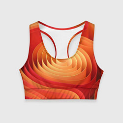 Топик спортивный женский Оранжевые объемные круги, цвет: 3D-принт