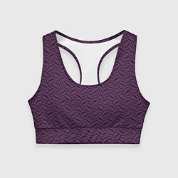 Топик спортивный женский Тёмный фиолетовый волнистые полосы, цвет: 3D-принт