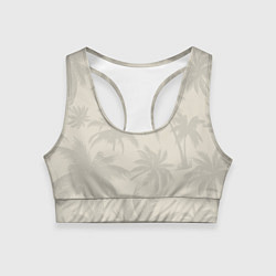 Женский спортивный топ Бежевые пальмы паттерн