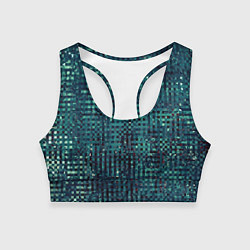 Топик спортивный женский Сине-бирюзовый абстрактный, цвет: 3D-принт