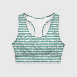 Топик спортивный женский Бело-бирюзовый морской в полоску, цвет: 3D-принт