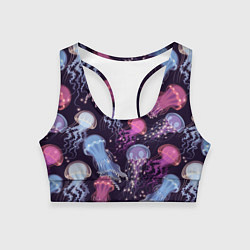 Женский спортивный топ Светящиеся медузы