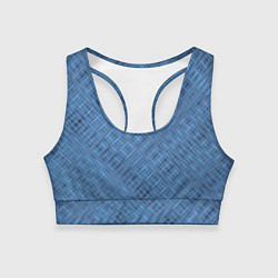 Топик спортивный женский Тёмно-голубой текстурированный, цвет: 3D-принт