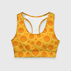 Топик спортивный женский Желтый пластиковый узор, цвет: 3D-принт