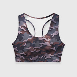Женский спортивный топ Камуфляж-грязь