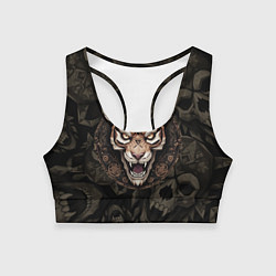 Женский спортивный топ Магический тигр с древними рунами