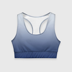Топик спортивный женский Бело синий градиент, цвет: 3D-принт