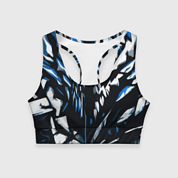 Женский спортивный топ White and blue abstraction on a black background