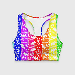 Женский спортивный топ Marshmello rainbow