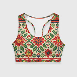 Женский спортивный топ Славянский узор и орнамент