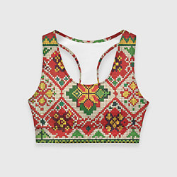 Женский спортивный топ Классические русские узоры и орнамент