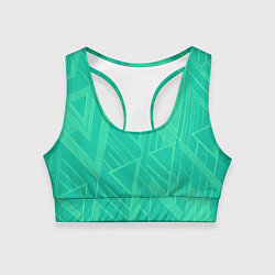Женский спортивный топ Мятный зелёный однотонный геометричный