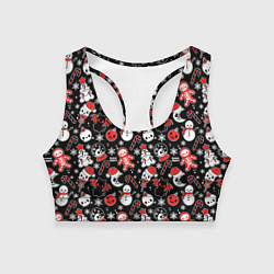 Топик спортивный женский Кавайные чудаки на Рождество, цвет: 3D-принт
