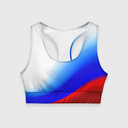 Топик спортивный женский Триколор волна, цвет: 3D-принт