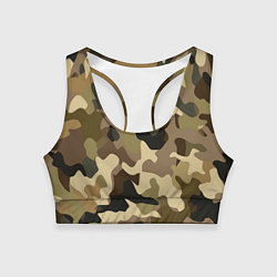 Женский спортивный топ Милитари камуфляж