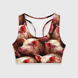 Женский спортивный топ Поросята