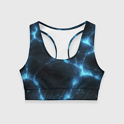 Женский спортивный топ Синий свет из черной плиты
