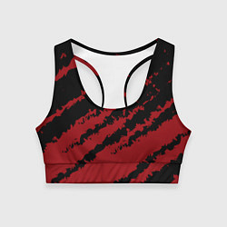 Топик спортивный женский The color is red and black, цвет: 3D-принт