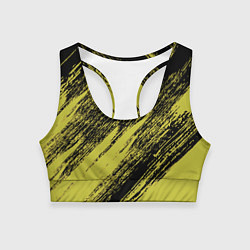Топик спортивный женский The color is black and yellow, цвет: 3D-принт