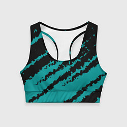 Женский спортивный топ The color is black and light blue