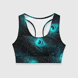 Женский спортивный топ Светящиеся перья павлина паттерн