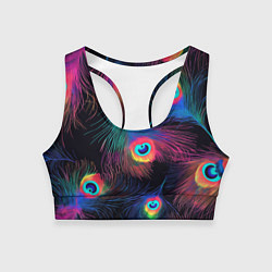 Женский спортивный топ Павлиньи перья - разные оттенки