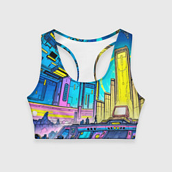 Женский спортивный топ Космический город