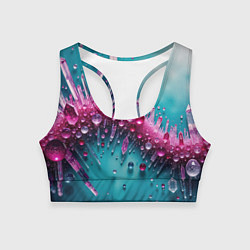 Топик спортивный женский Розовые кристаллы, цвет: 3D-принт