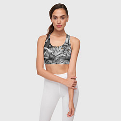 Топик спортивный женский С котами и рыбой на фоне сакуры в волнах, цвет: 3D-принт — фото 2
