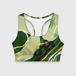 Женский спортивный топ Зеленый природный паттерн