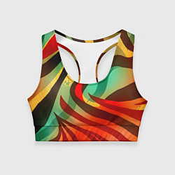 Женский спортивный топ Жаркая полосатая абстракция