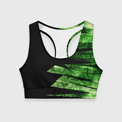 Топик спортивный женский Color green black, цвет: 3D-принт