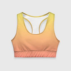 Женский спортивный топ Градиент нежный жёлто-розовый