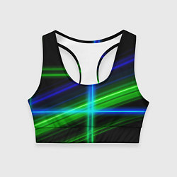 Топик спортивный женский Color blue black green, цвет: 3D-принт